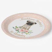 Roze meisje Baby Pug Birthday Paper Bord (Gekanteld)