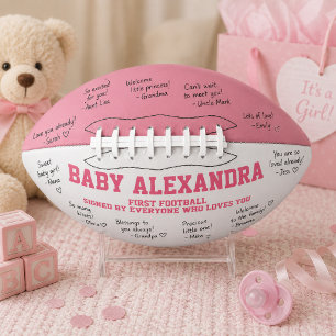 Roze Meisje Baby Shower American Football