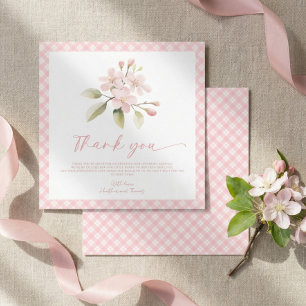 Roze Meisje Baby Shower Dank Je Wel Bedankkaart