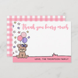 Roze meisje Baby shower Hartelijk dank Bedankkaart