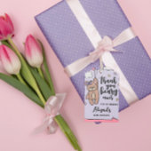 Roze meisje Baby shower Hartelijk dank Cadeaulabel