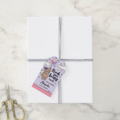Roze meisje Baby shower Hartelijk dank Cadeaulabel (Met Touw)