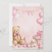 Roze Meisje Baby Shower Kaart (Achterkant)