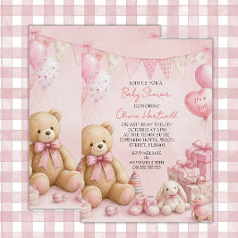 Roze Meisje Baby Shower Kaart