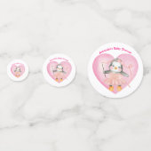 Roze Meisje Baby shower Pinguïn Schattige Tafel Co Confetti (Voorkanten)