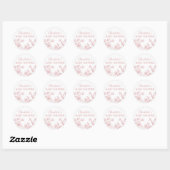 Roze Meisje Baby shower Safari Toile de Jouy Ronde Sticker (Vel)