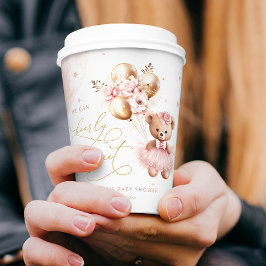 Roze Meisje Baby shower We kunnen nauwelijks wacht Papieren Bekers