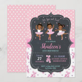 Roze Meisje Ballerina Verjaardag Tutu Ballet Dans Kaart (Voorkant / Achterkant)