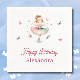  Roze Meisje Ballerina Verjaardagsfeest Servet
