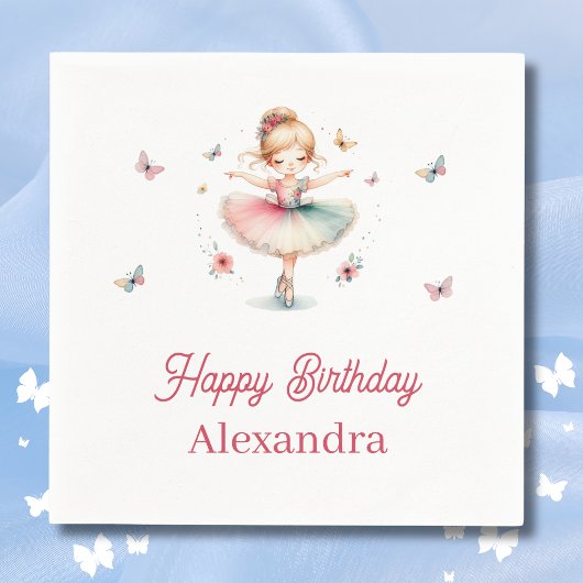  Roze Meisje Ballerina Verjaardagsfeest Servet