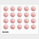 Roze meisje Baptism Wax Seal Dusty Roos Cross & Na Ronde Sticker (Vel)