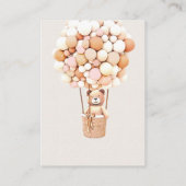 Roze Meisje Beer Ballonnen Luier Raffle Tickets Informatiekaartje (Achterkant)