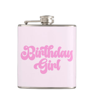 Roze meisje Birthday Girl Birthday Drink Heupfles