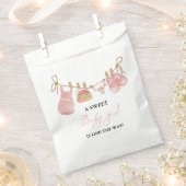 Roze Meisje Bohemian Kleding Baby shower Bedankzakje (Geknipt)