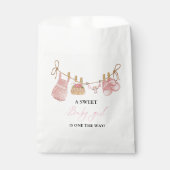 Roze Meisje Bohemian Kleding Baby shower Bedankzakje (Voorkant)