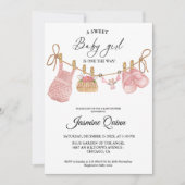 Roze Meisje Bohemian Kleding Baby shower Kaart (Voorkant)