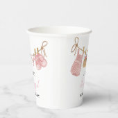 Roze Meisje Bohemian Kleding Baby shower Papieren Bekers (Rechts)