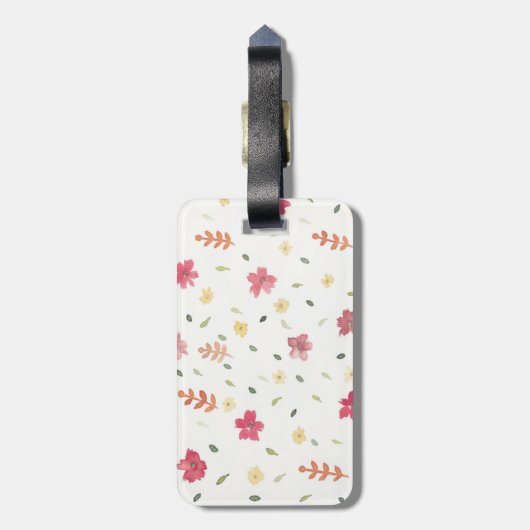Roze Meisje Boho WatercoloFlower Bagagelabel (Achterkant verticaal)