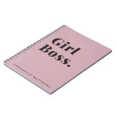 Roze meisje Boss Babe Small Business Owner Notitie Notitieboek (Linkerzijde)