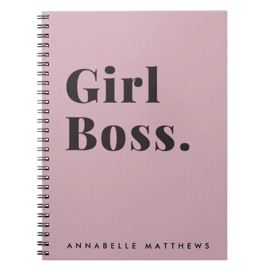 Roze meisje Boss Babe Small Business Owner Notitie Notitieboek (Voorkant)