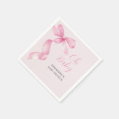 Roze Meisje Bow Oh Baby shower Servet (Hoek)