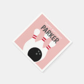 Roze Meisje Bowling Verjaardagsfeestje Servet (Hoek)