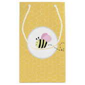 Roze Meisje Bumble Bee Honeycomb Gift Bag Klein Cadeauzakje (Achterkant)