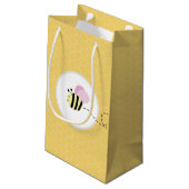 Roze Meisje Bumble Bee Honeycomb Gift Bag Klein Cadeauzakje (Achterkant Gekanteld)