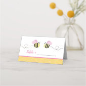 Roze Meisje Bumble Bee Place Cards Plaatskaartje (Voorkant)