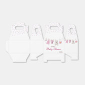 Roze Meisje Clothesline Baby shower Favor Box Bedankdoosjes (Uitgevouwen)
