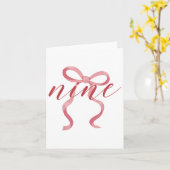 Roze Meisje Coquette Bow 9 Jaar Oud 9e Verjaardag Kaart (Gele Bloem)