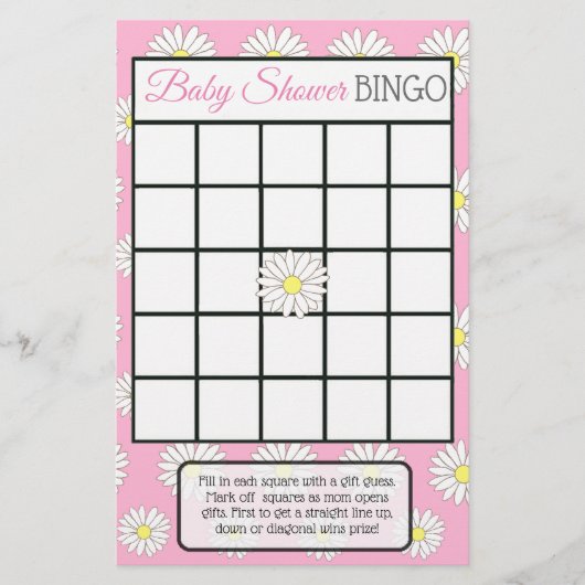 Roze meisje Daisy Thleed baby shower games Flyer (Voorkant)