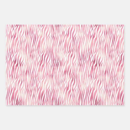 Roze Meisje Dier Chique Dot Tropisch Bloemen Patro Inpakpapier Vel (Voorkant)