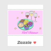 Roze Meisje Diner Vinyl Sticker (Vel)