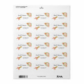 Roze meisje Dinosaur Adres Etiket (Full Sheet)