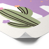 Roze Meisje Dinosaurus 3e Verjaardagsfeestje Poste Poster (Hoek)