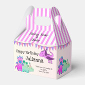 Roze Meisje Dinosaurus Kinder Partij Bedankdoosjes (Achterkant)