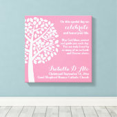 Roze Meisje Doop Gebed Zegen Canvas Afdruk (Insitu (Houten vloer))