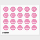 Roze Meisje Doop Ronde Sticker (Vel)