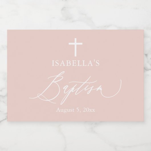 Roze Meisje Dop Mini Mousserende Wijn Flesje Label Sparkling Wijnetiket (Enkel label)