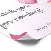 Roze Meisje Dragon Welkom Baby shower Poster (Hoek)