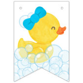 Roze Meisje Een Lucky Duck Hanging Bunting Banner (Eerste vlag)