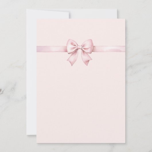 Roze Meisje Eerste Communie Ribbon Bow en Cross Kaart (Achterkant)