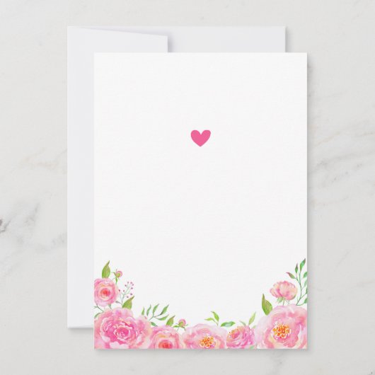 Roze Meisje Eerste Verjaardag Olifant Kleine Pinda Bedankkaart (Achterkant)