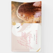 Roze meisje elegant fotofeestje spandoek (Verticaal)