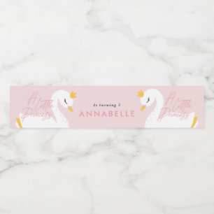Roze meisje elegante foto mooie swan party favo waterfles etiket