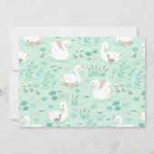 Roze meisje elegante schattige zwanenkinderen kaart (Achterkant)