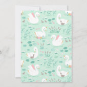 Roze meisje elegante schattige zwanenkinderen  kaart (Achterkant)