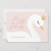 Roze meisje elegante schattige zwanenkinderen  kaart (Voorkant)