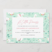 Roze meisje elegante schattige zwanenkinderen  kaart (Achterkant)